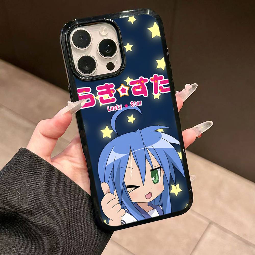 K-Konata Izumi Lucky S-Star For IPhone 11 12 13 14 15 16 17 Pro Max Plus TPU+PC Shockproof Back Phone Cases