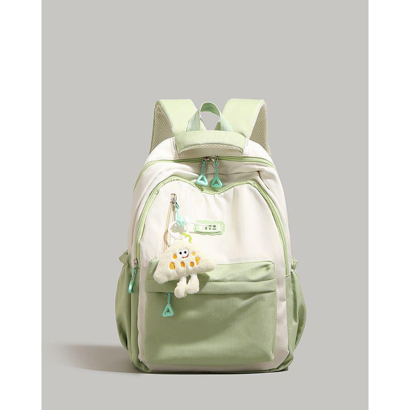 High-end contrasting colors, new fashion female college student schoolbag, large-capacity backpack, short-distance travel bag