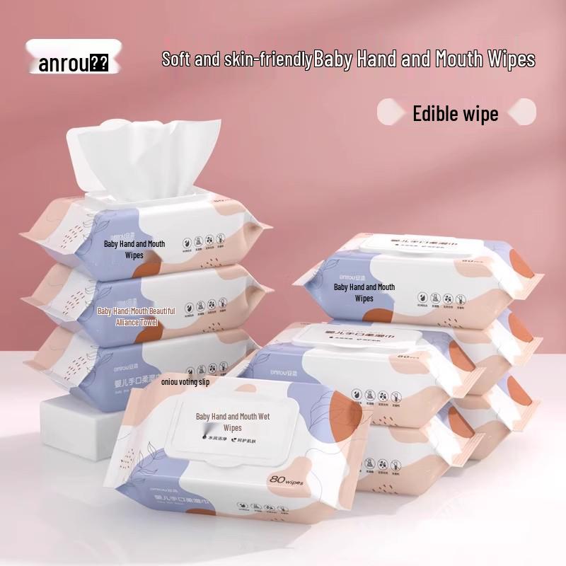 Baby Face, Hand, and Mouth Wipes - 80 Count, Gentle for Newborns, Large Pack for Home Use