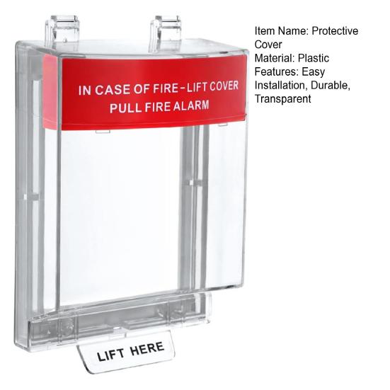 Manual Call Point Protective Cover Easy Turnkey Installation Transparent Polycarbonate Fires Alarm Pull Station Safety Shield for Schools Offices