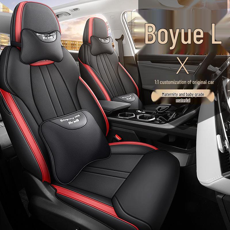 Boyue L Vollbezug Atmungsaktives Perforiertes Leder Autositzbezug für Alle Jahreszeiten
