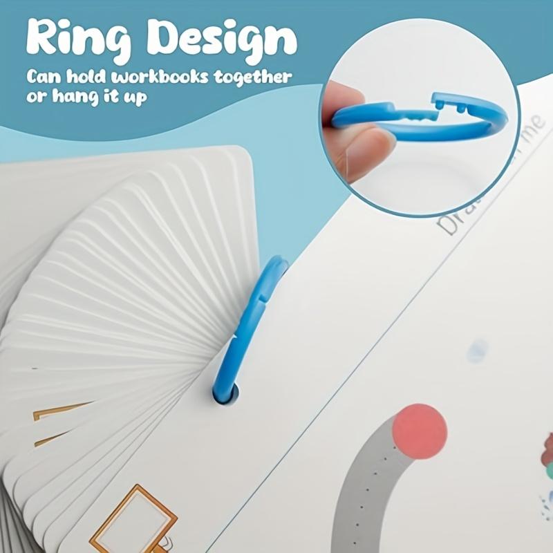 Set of 32 Reusable Educational Practice Book, Erasable Writing Tracking Pad, with Control Training and Enlightenment Exercises for Ages 3-6