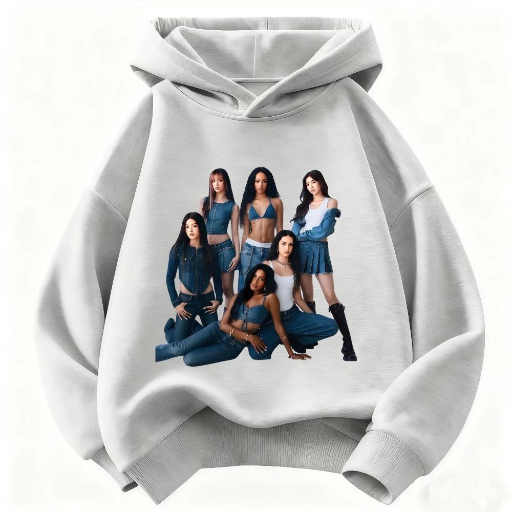 2026 Children KATSEYE Hoodie Kids Loose Casual Hooded Sweatshirt Boys Girls Fashion Graphic Pullover Sport Daily Wear Tops