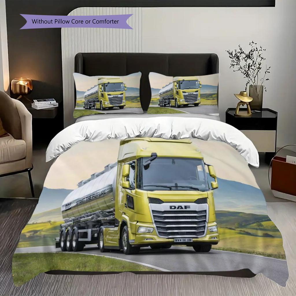 Precision Bedding (1 * Duvet Cover + 2 * Pillowcase, Without Core) 2D Flat Christmas Birthday Gift Duvet Cover and Pillowcase Soft and Comfortable