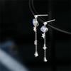 Korean Exquisite Planet Moon Butterfly Tassel Earrings for Women Sparkling Crystal Asymmetrical Drop Earrings Girl Party Jewelry