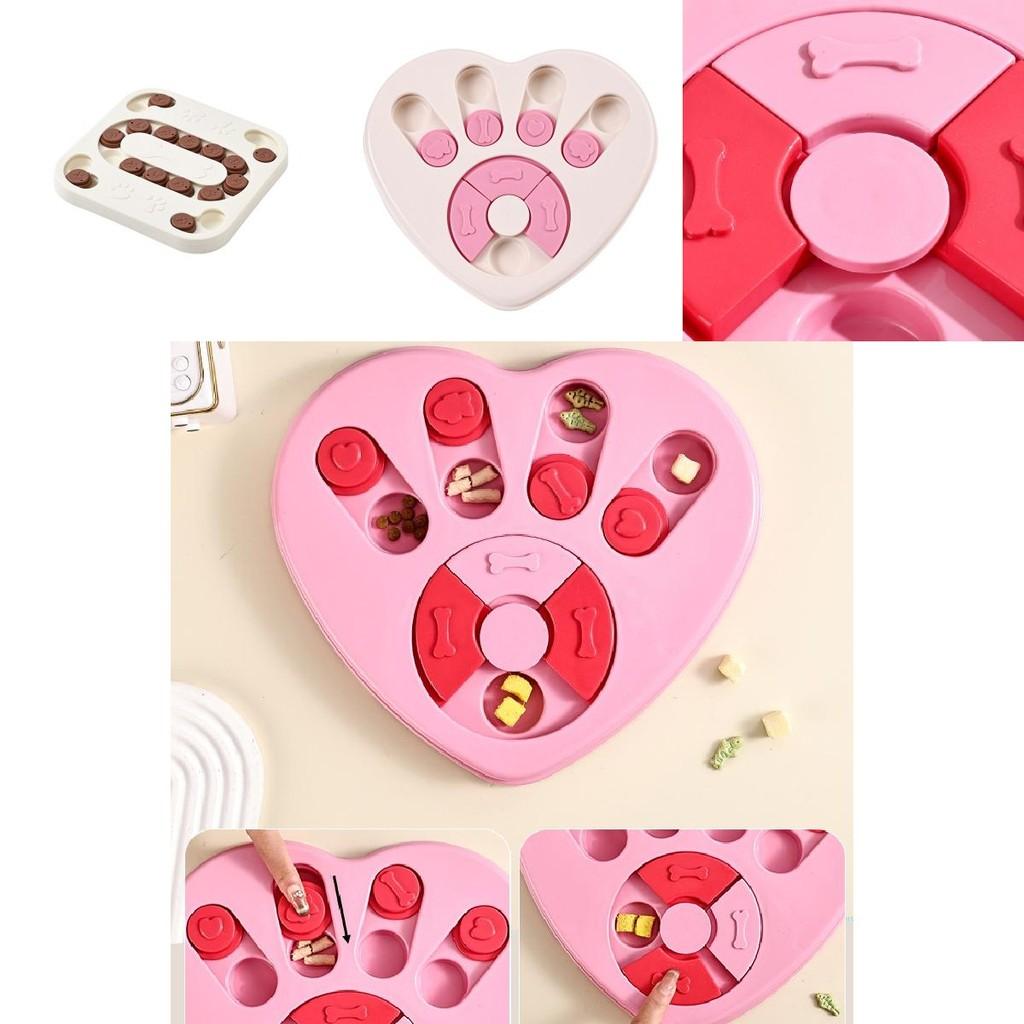 Interactive Heart Shaped Slow Feeder Dog Bowl Puzzle Toy For Engaging Playtime Fun