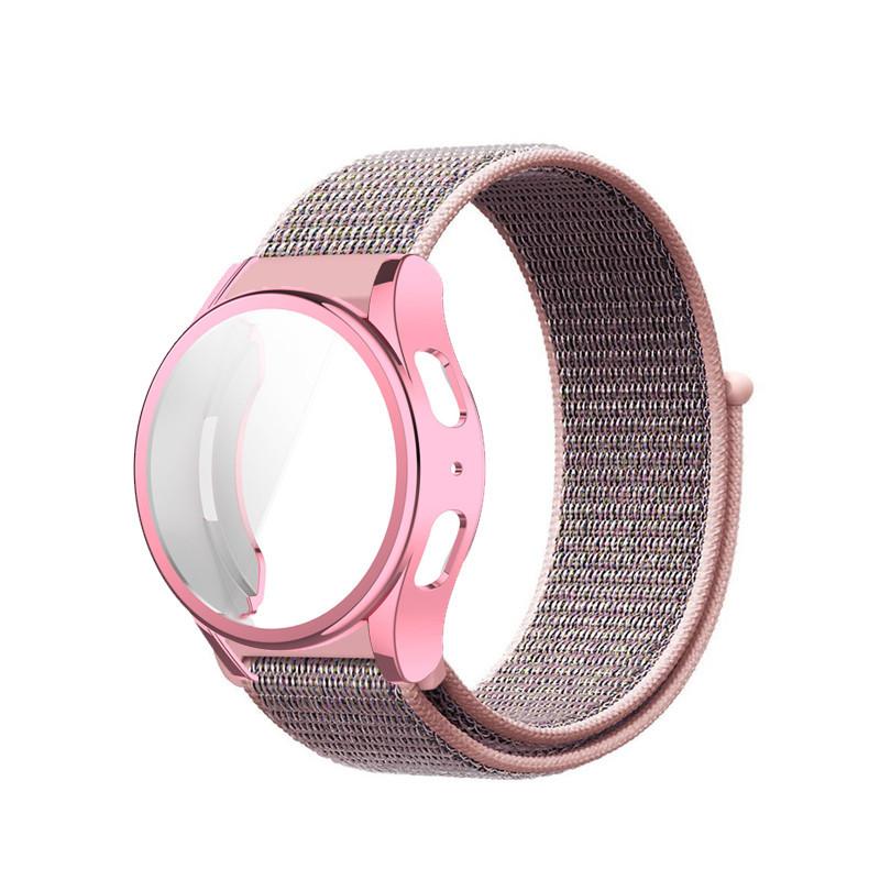 Nylon Strap for Samsung Galaxy Watch FE 7 6 5 4 40mm 44mm Silicone TPU case Bumper Full Screen Protection