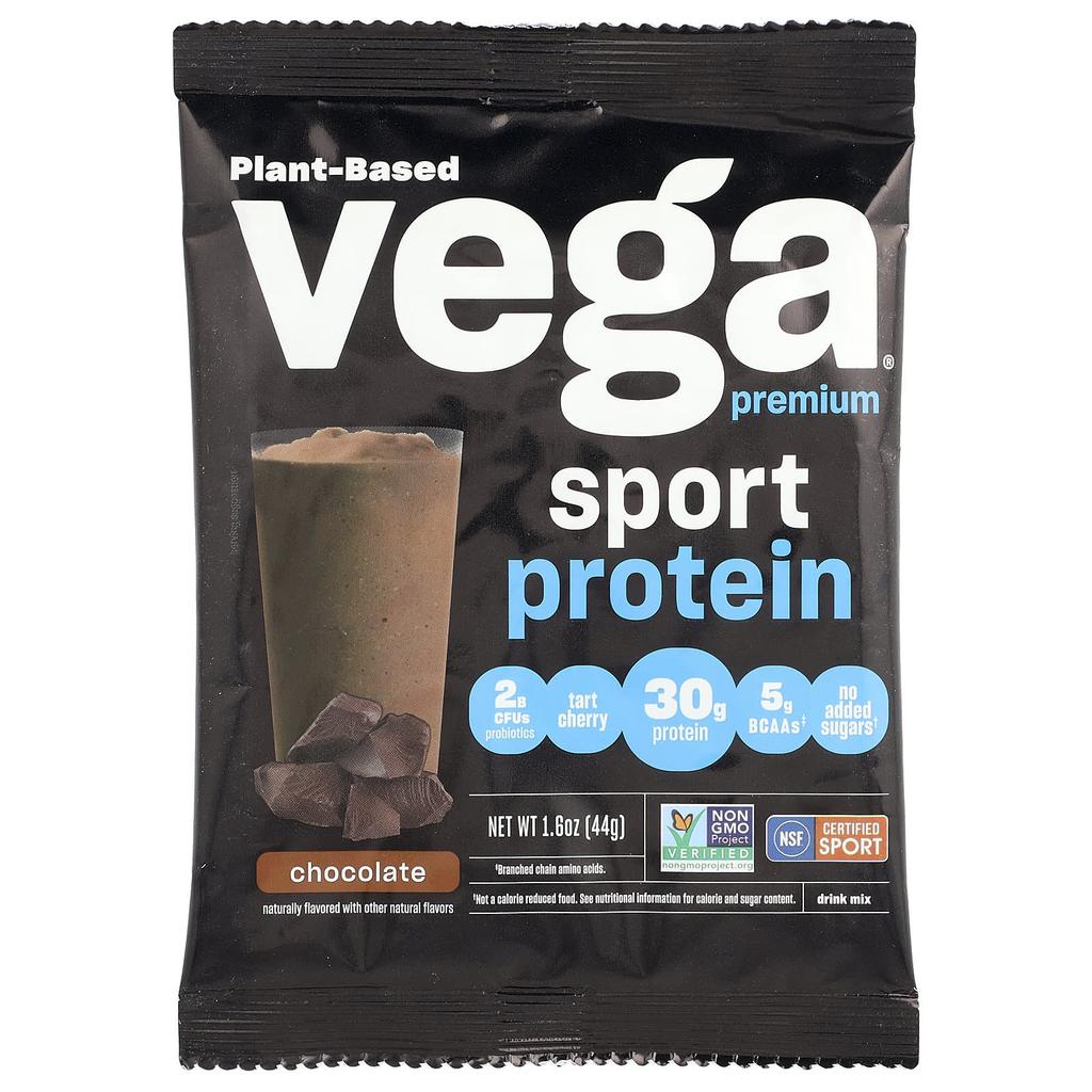 Sport, Plant-Based Premium Protein, Chocolate, 12 Packets, 44G (1.6Oz) Each