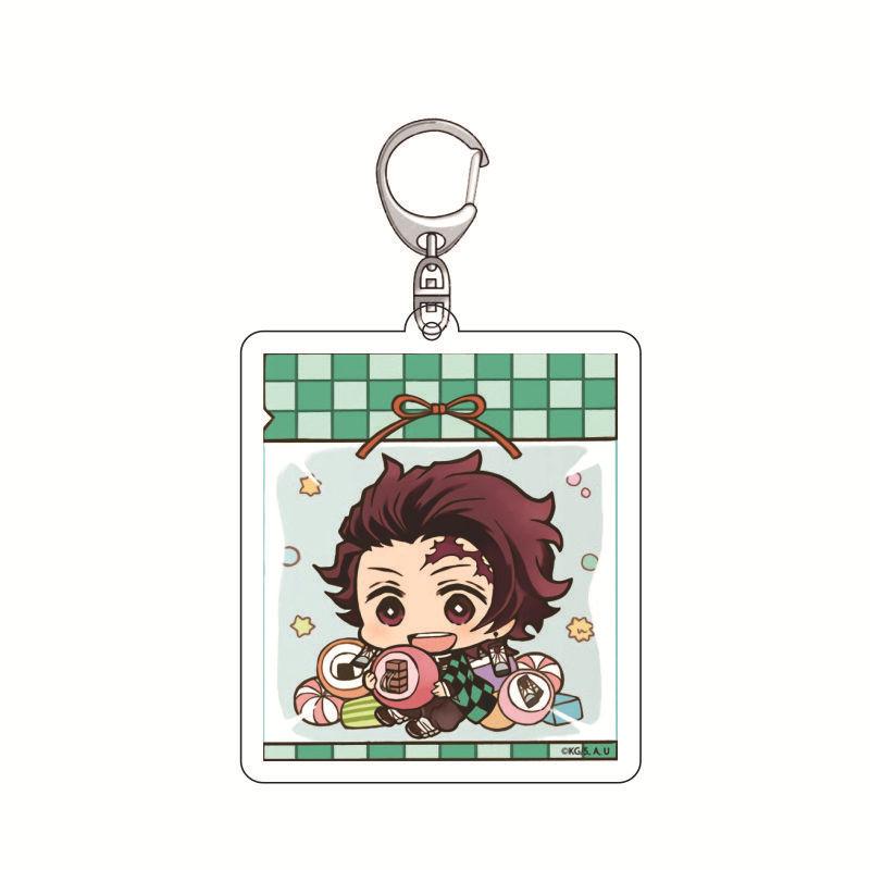 Anime Demon Slayer Keychain Acrylic Pendant Tanjiro Kamado Nezuko Zenitsu Agatsuma Creative Pendant Accessory Gift for Fans