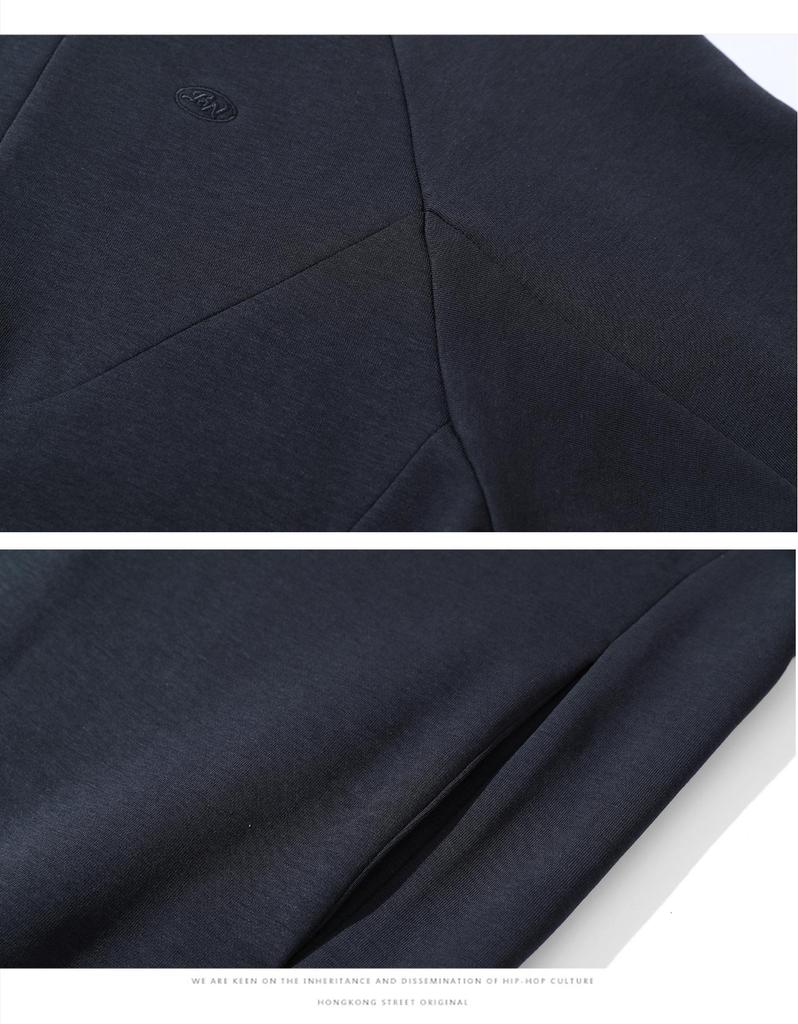 Royal Blue Men's Half-Zip Loose Casual Hoodie (Spring/Autumn)