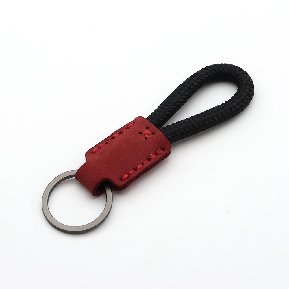 Handmade Genuine Leather Key Chain Pendant - Frosted Leather, Multifunctional Lanyard, Creative Design Key Ring