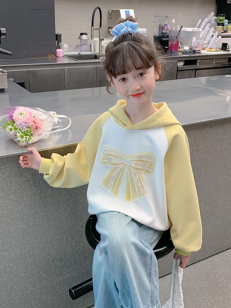 Stylish Girls' Hooded Sweatshirt - Spring/Autumn 2025 Fashion for Big Kids