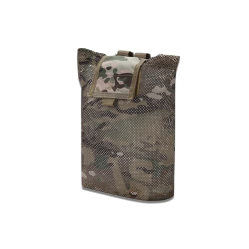 NEW HORIZON Folding Dump Pouch Multicam Mesh Roll-Up Foldable Dump Pouch Utility Pouch Multicam Mesh Molle Compatible Airsoft (Multicam)