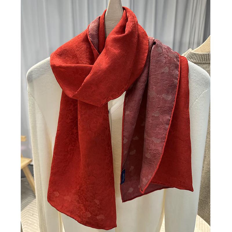 Ailan Huijia DH Floral Gauze Mulberry Silk Scarf One Size