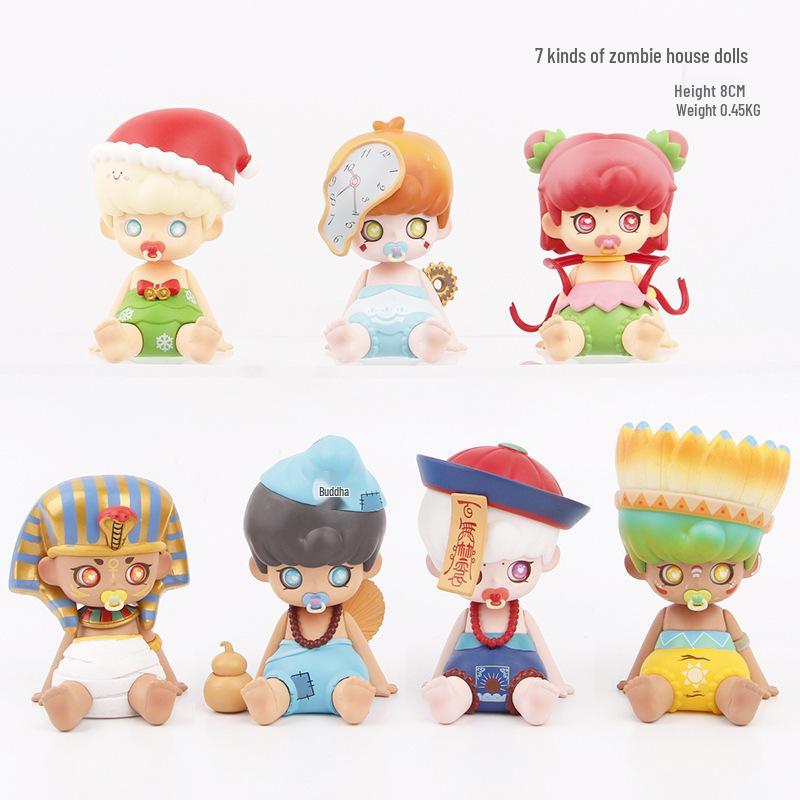 

Little Zombie & Migu Cosplay Dolls: 7 Cute Styles in Trendy Blind Box for Claw Machines or Cake Décor