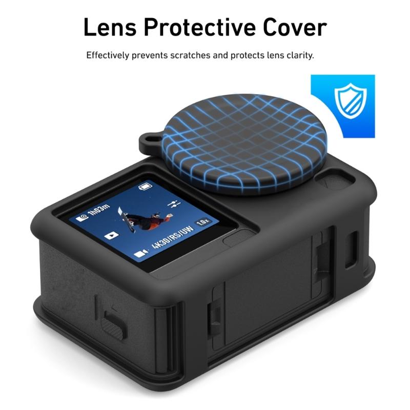 Silicone Shielding Cover and Lens Protector for ACTION 6 Camera Effortless Strong Construction for Travel