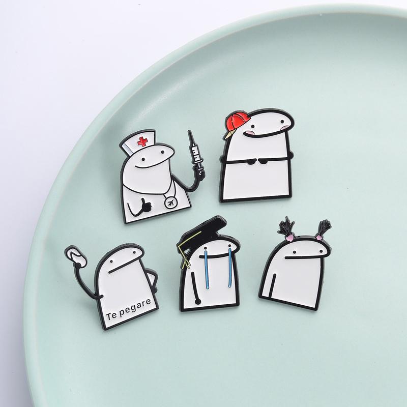 Meme Character Enamel Brooch Creative Cartoon Lapel Pin Funny Badge Exquisite Fashion Jewelry Gift For Friends Men Women