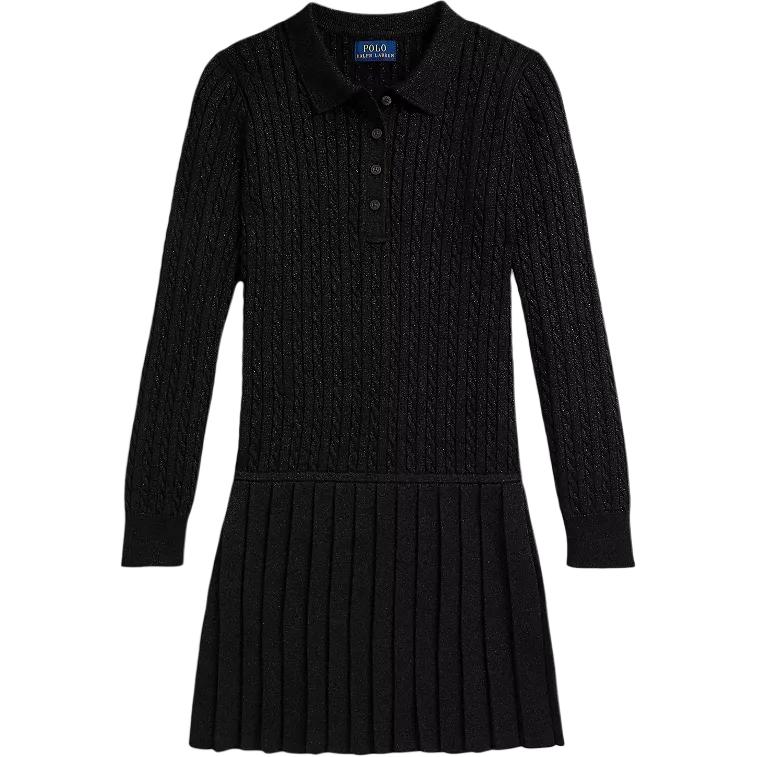 

Платье Polo Ralph Lauren FW25 Плиссированное Вязаное скрученное Заниженная талия Смесь хлопка Длинный рукав Детское Детское платье 313980679-001 XL