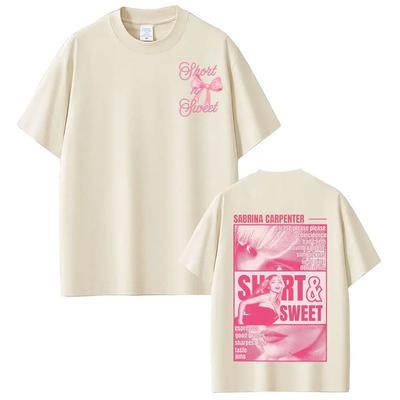 Singer Sabrina Carpenter Tour 2026 Printed Tshirt Men Women Fashion Clothing Tshirt Shortsleeved Cotton Loose Casual Tshirts