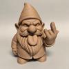 Umbra Studio Funny 3D Printed Garden Gnome Statue, Quirky Tongue Out Figurine with Hand Gesture, DIY Paintable Desk Office Decor, Cute Yard