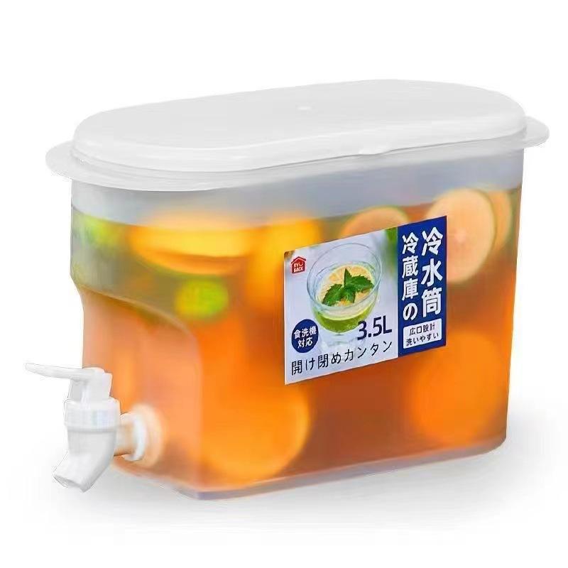 1/2Pcs 3.5L Large Capacity Cold Water Pitcher Kettle with Faucet In Refrigerator Iced Beverage Dispenser Refrigerator and Spigot