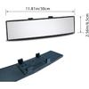12.1 Inch Interior Clip-On Panoramic Convex Rear View Mirror For Car, Extended Rearview Accessory (White)