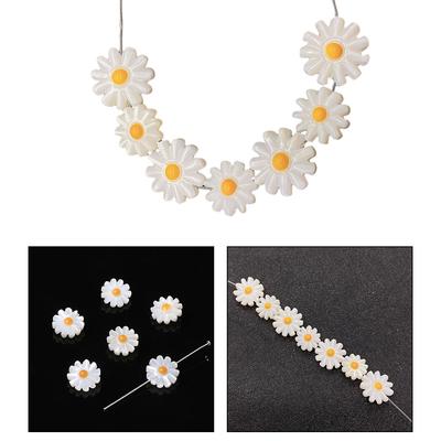 Undamaged Items Jewelry Making White Daisy Flower Beads