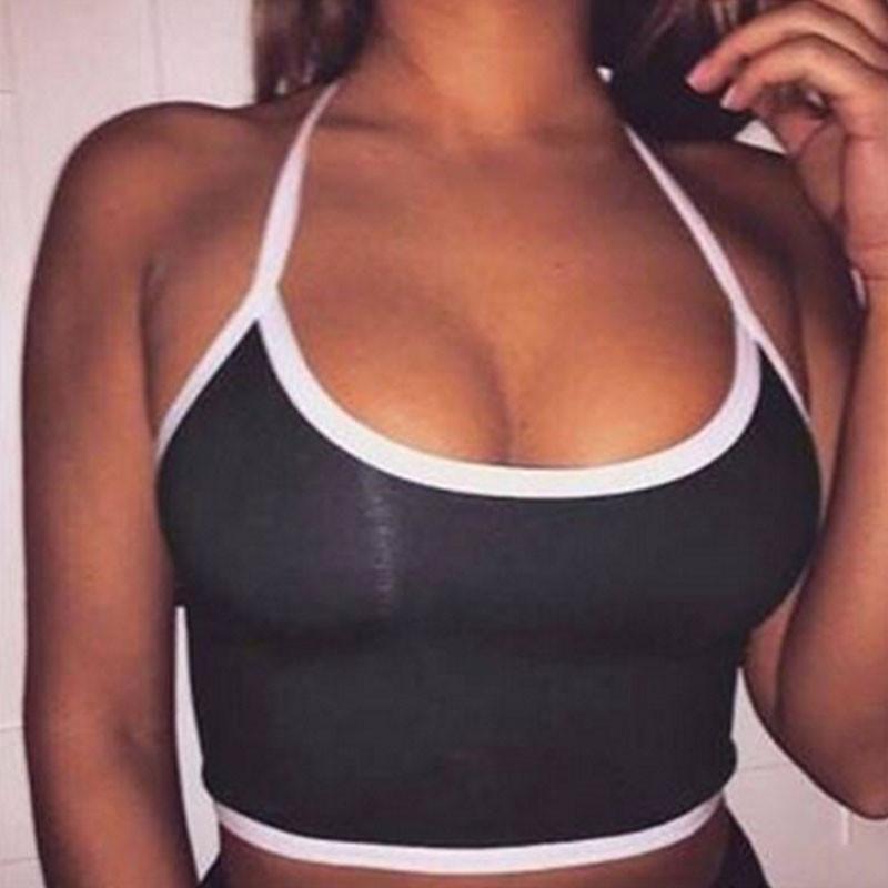 

Топ-майка женская повседневная бюстье жилет блузка без рукавов укороченная рубашка бралетт Black,M