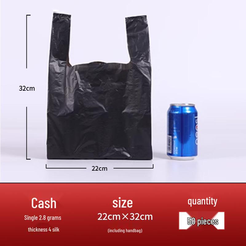 Thickened Black Vest-Style Trash Bags for Home, Kitchen, and Office