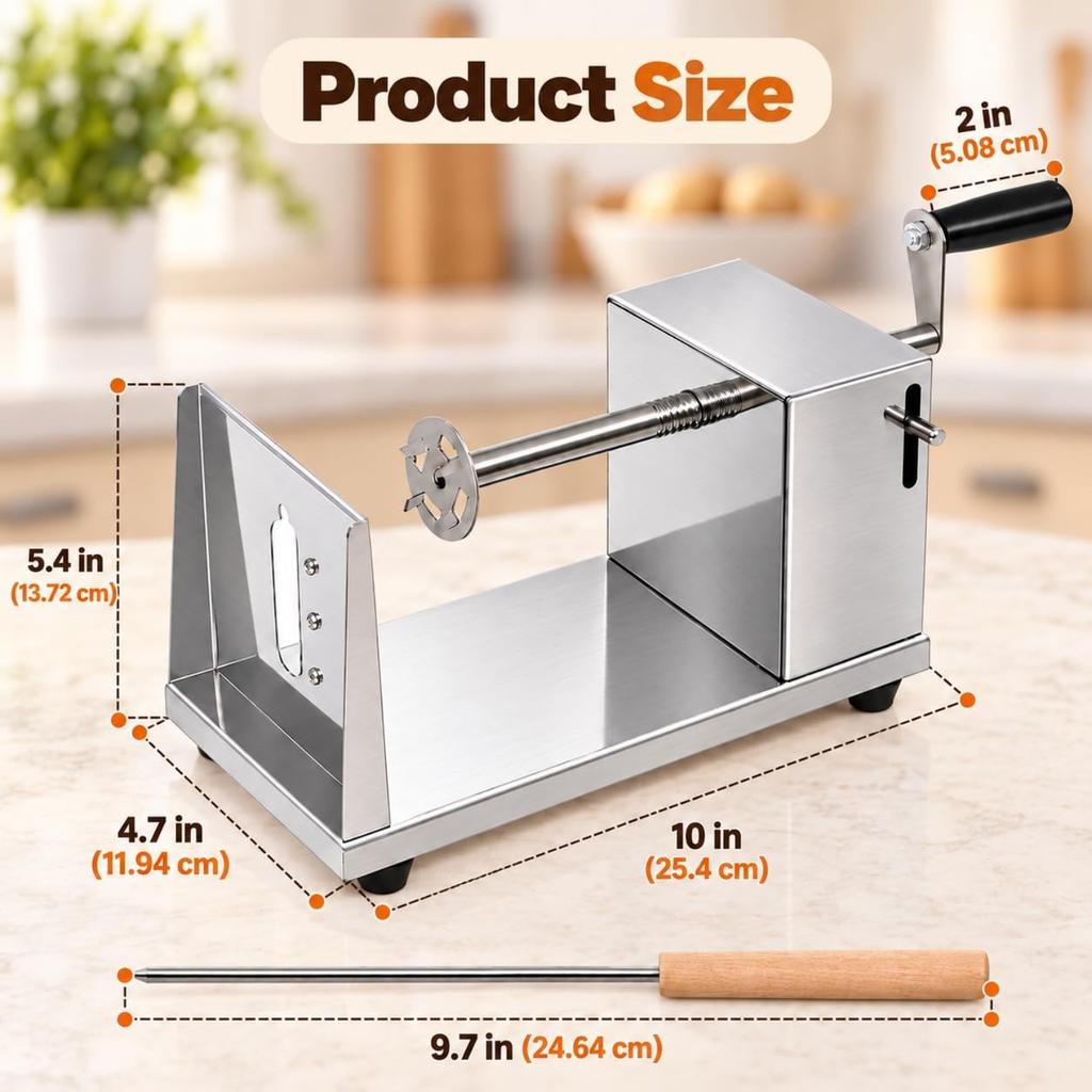 Twisted Potato Slicer,Cortador de Papas en Espiral Tornado Curly Fry Cutter