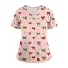 Women's Fashion V-Neck Short Sleeve Overalls With Pockets  Print Tops  Clothes