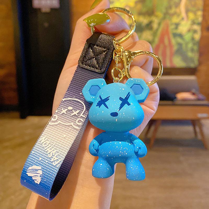 Cartoon Chameleon Bear Keychain Female Couple Car Bag Doll Key Chain Pendant Creative Small Gift