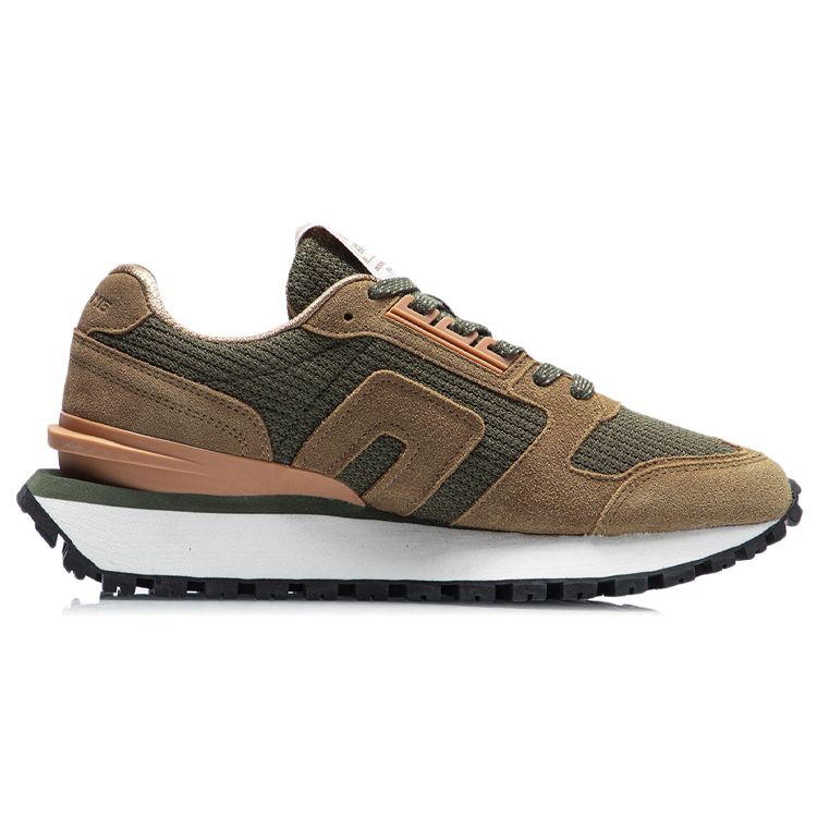 Li Ning CF Yuehua Shock Absorbing Non-Slip Wear-Resistant Breathable Lightweight Low-Top Sports Casual Shoes Men Shoes Dark-Olive-Green AGLR181-3