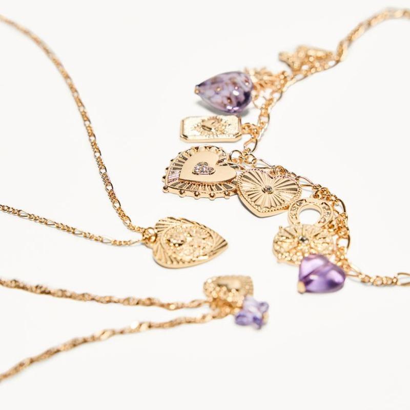Punk stacked love pendant jewelry retro necklace niche high-end relief necklace jewelry women