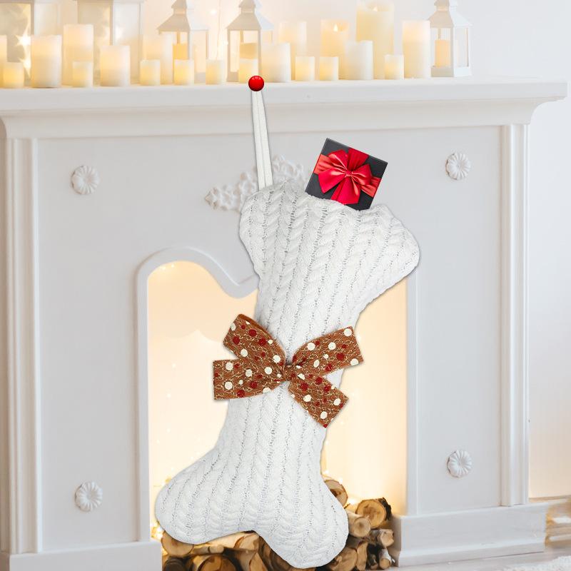 Christmas Decorations Knitted Wool Pendant Gift Bag Christmas Stockings Christmas Pendant Large Gift Bag
