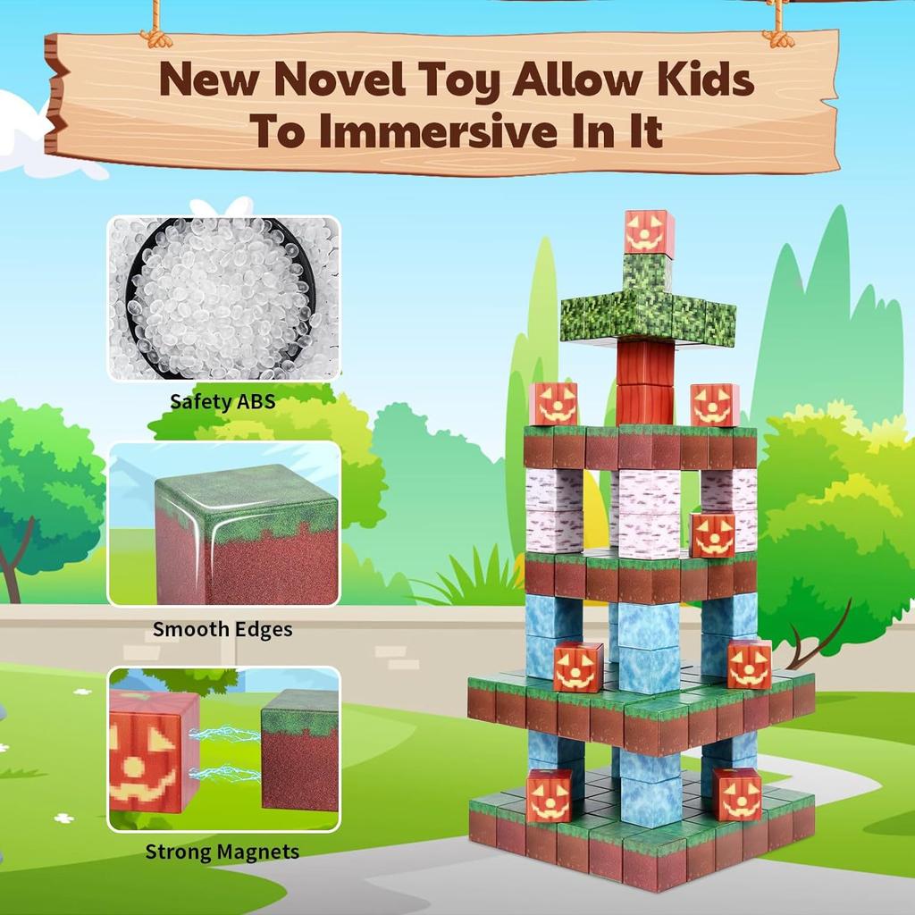 Magnet Toys Iron Suction Stone My Magnetic World Square Building Blocks Puzzle Children Birthday Gift