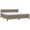 3140085 vidaXL Lit à sommier tapissier avec matelas Taupe 200x200 cm Tissu