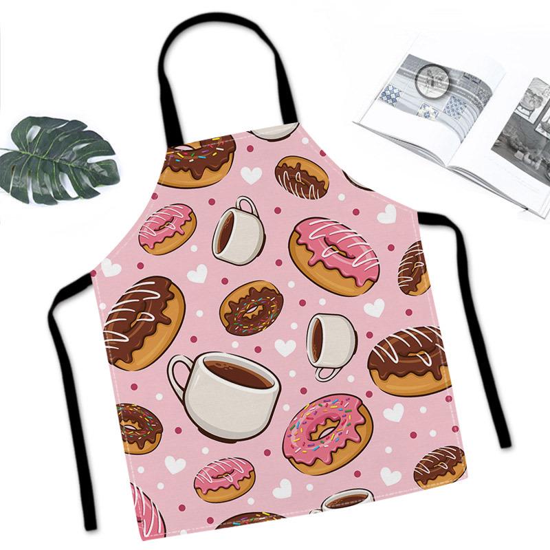 Cartoon Linen Stain-Proof Apron for Home, Parent-Child, Work & Restaurant Use