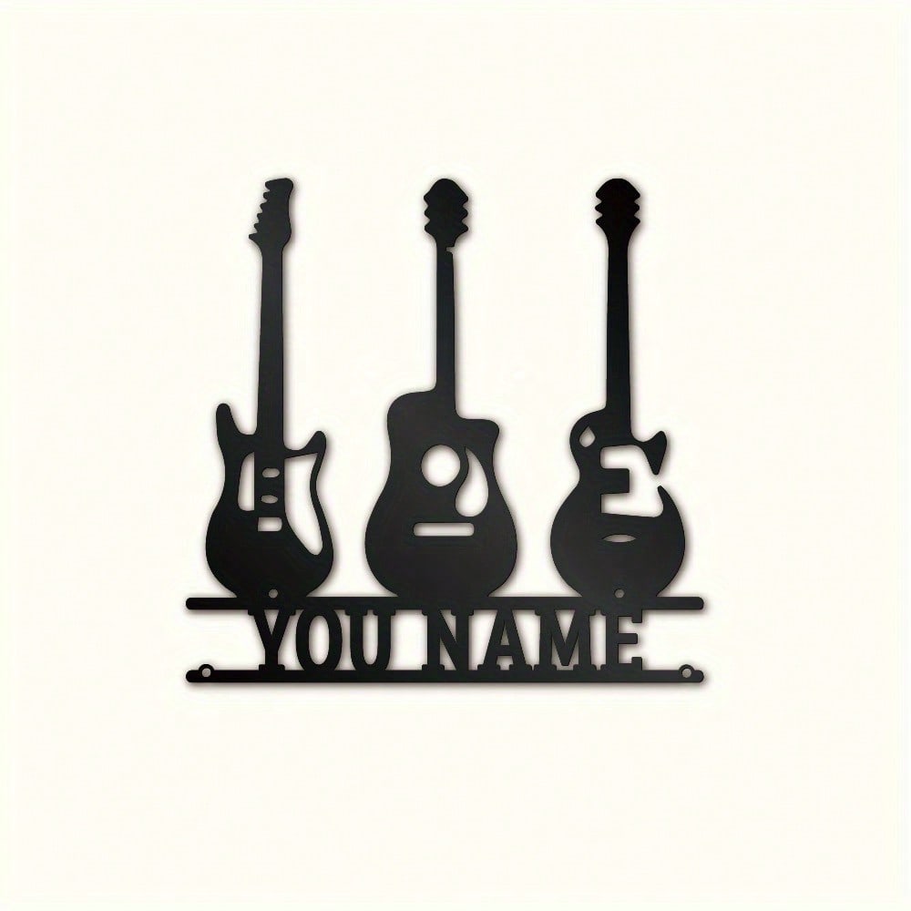 Metal Art Wall Decor, Musical Instrument Design, Customizable Logo, Vibrant Home Garden Decoration, Easy Install, Gift for Music Lovers