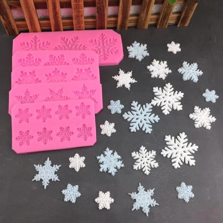 DIY Snowflakes Shape Fondant Mold Baking Gadgets Cake Baking Accessories 5 Types