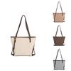 Minimalist Pu Bag For Women With Contrasting Stitching And Large Capacity For Daily Use