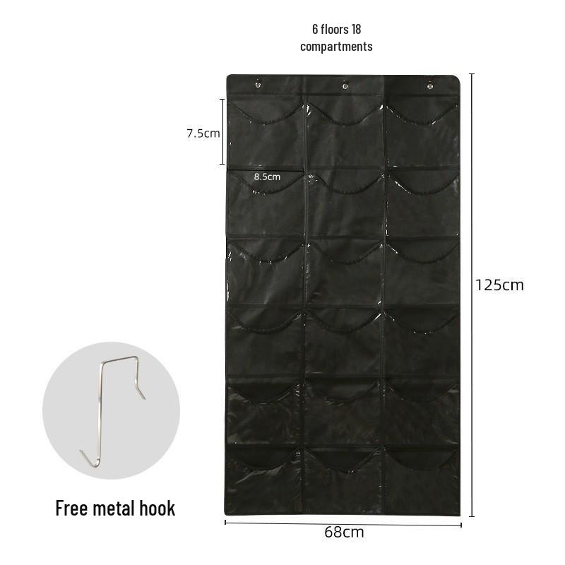 Wall-Mounted Fabric Hanging Organizer with Pockets - Essential Over-the-Door Storage for Dorms and Homes