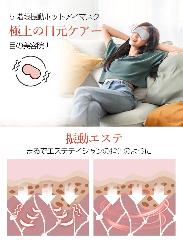 Sugarman USB Rechargeable Cordless Hot Eye Reusable Eye Warmer with 3 Heating Vibration Gel Eye Adjustable Smooth Light Easy To No Perfect for