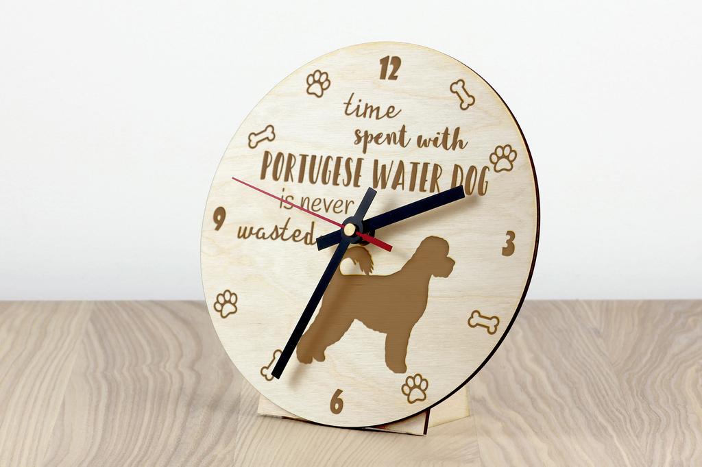 Portuguese Water Dog, Portie, PWD, Water Dog - clock with dog, wooden clock with engraving, personalised clock by Art-Dog