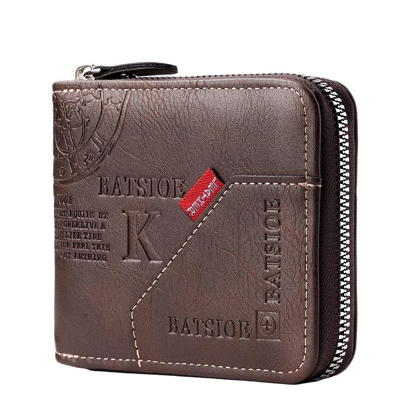 Men's Wallet, 20% Off Retro Zipper Short Multi-card Multi-function Clip Casual Bag
