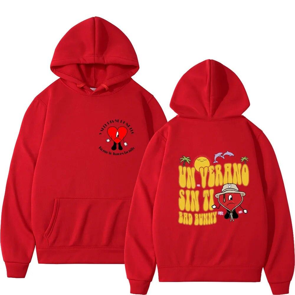 Hot 2022 Unisex Hoodies Hip Hop Bad Bunny UN VERANO SIN TI Print Harajuku Fleece Pullover Male Sweatshirt Women Hoody Clothing Tops