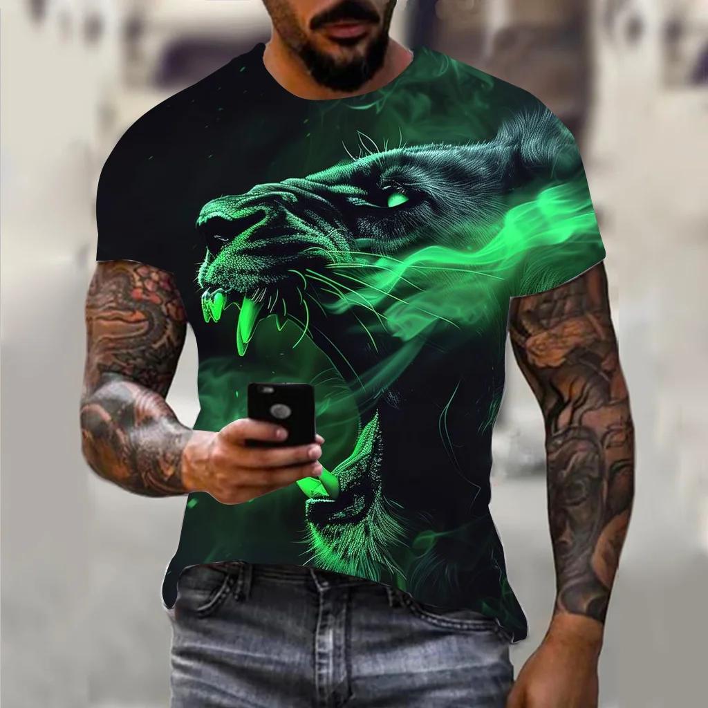 2025 Harajuku Herren T-Shirt Hip Hop Trend Street Rundhals Kurzarm Lockeres Oberteil Lustiges 3D Tier Adler Aufdruck T-Shirt