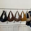 Retro Faux Suede Leopard Saddle Bag Trendy Shoulder Bag Fashion Underarm Bags Females Luxury Handbags and Purses