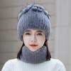 Hat Winter Women's Winter Fashion Rabbit Hair Baotou Hat Women's Green Wool Thickened Warm Ear Protection Fur Ladies