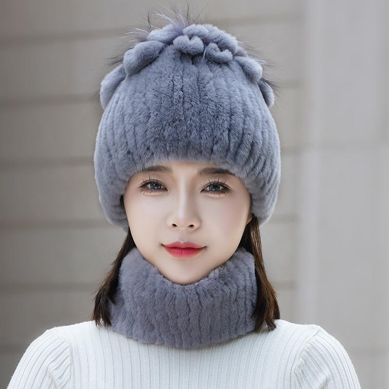

Hat Winter Women s Winter Fashion Rabbit Hair Baotou Hat Women s Green Wool Thickened Warm Ear Protection Fur Ladies One size